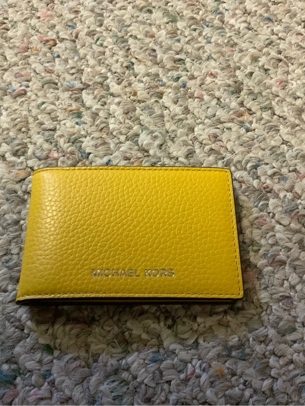 Michael Kors Bright Yellow Leather Bi-Fold ID/Card Wallet
